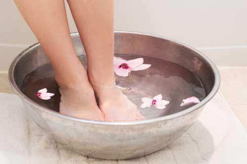 Soaking Your Feet in Hot Water